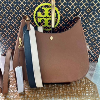 พร้อมส่ง แท้จากUSA กระเป๋า Tory Burch Emerson Swingpack  Saffiano Leather Crossbody 2 สาย 10.5 นิ้ว สีMoose (น้ำตาล)