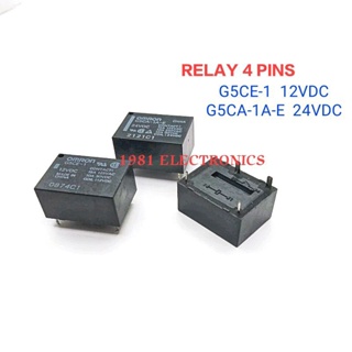 1ตัว RELAY G5CE-1 12VDC  G5CA-1A-E 24VDC Relay 4Pins 10A 250Vac รีเลย์ขาแหลม