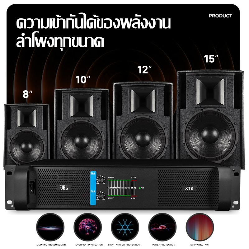 jbl-xt8-เครื่องขยายเสียงระดับมืออาชีพ-2-แชนแนลเครื่องขยายเสียงดิจิตอล-พันธมิตรช่องการประชุมขนาดใหญ่โครงการพลังงานบริสุ