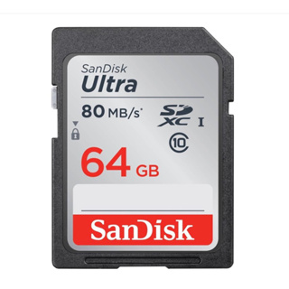 สินค้า SanDisk SD Card Ultra 64GB 80MB/s read Class10 (SDK-SDUNC-064GGN6I)