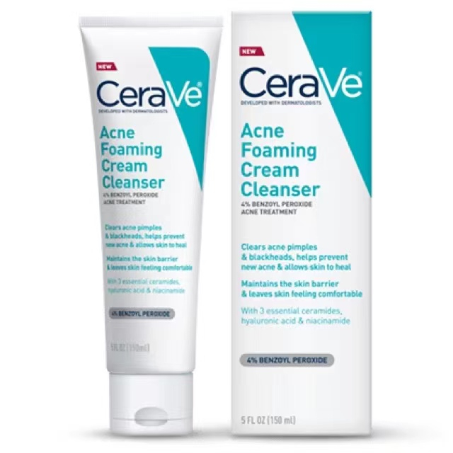 พร้อมส่ง-cerave-acne-foaming-cream-cleanser-benzoyl-peroxide-acne-treatment-150-ml