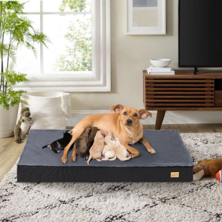 เตียงสุนัขโฟมออร์โทพีดิกส์ขนาดใหญ่สำหรับลังขนาดใหญ่โฟมที่นอนสัตว์เลี้ยงเสื่อถอดซักได้ Heavy Duty Dog Bed Waterproof