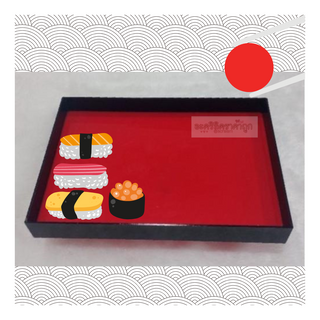 ถาดใส่ซูชิพร้อมฝ่า (sushi) อะคริลิคขนาด 36×25.8×4.5cm