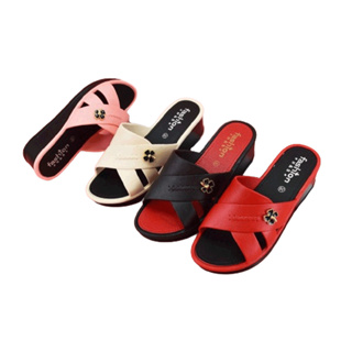 โปรโมชั่น : รองเท้าแตะสไตล์ใหม่ของผู้หญิง สวมใส่ด้านนอกแฟชั่น Summerร้อนบ้านส้นลิ่ม ลื่นรองเท้าแตะส้นสูง ZJR-264