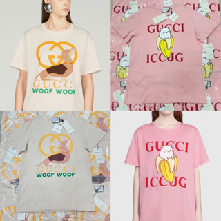 “G WOOF &amp; BANANA T-Shirt”🐩🍌💗(320฿ฟรีส่ง) เสื้อยืดแบรนด์ดัง งานชนช๊อปเลยค้า ดีเทลลายสกรีนอย่างดี น่ารักมากๆ valen