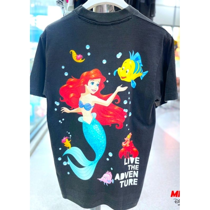 เสื้อdisney-ลายthe-little-mermaid-สีดำ-ฟอกเฟด-วิทเทจ-tma-003