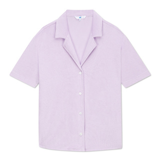 AIIZ (เอ ทู แซด) - เสื้อเชิ้ตแขนสั้นผู้หญิงคอเสื้อทรงรีสอร์ท ผ้าขนหนูสีพื้น Womens Towel Terry Resort Shirtsn