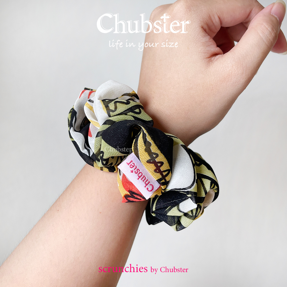 mazon-12cm-ยางมัดผม-ผ้าชีฟอง-ยางรัดผมโดนัท-chiffon-scrunchies