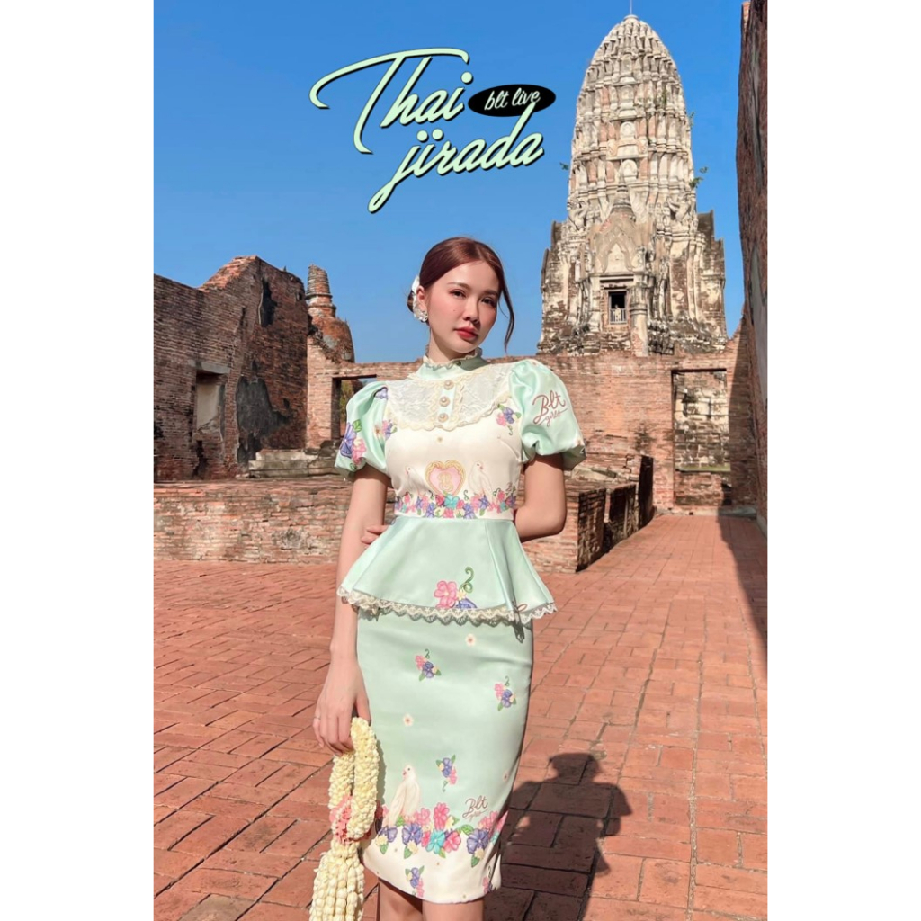 r27-thai-jirada-dress-ชุดไทยสีเขียวหวานละมุนมาก