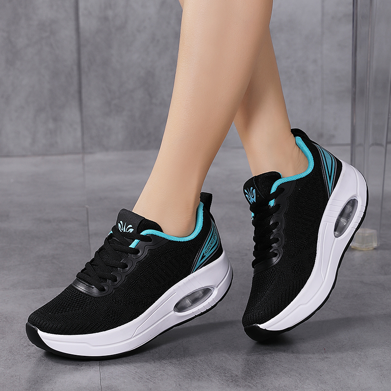ruideng-82257-สีดำ-ฟ้า-รองเท้าผ้าใบกีฬาผู้หญิงเพื่อสุขภาพ-ความสูง-5-cm-ไซส์-36-40-มีสินค้าพร้อมส่ง