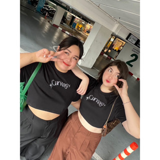 CurveG Curve G Crop Top เสื้อยืดครอปปักเคิร์ฟจี