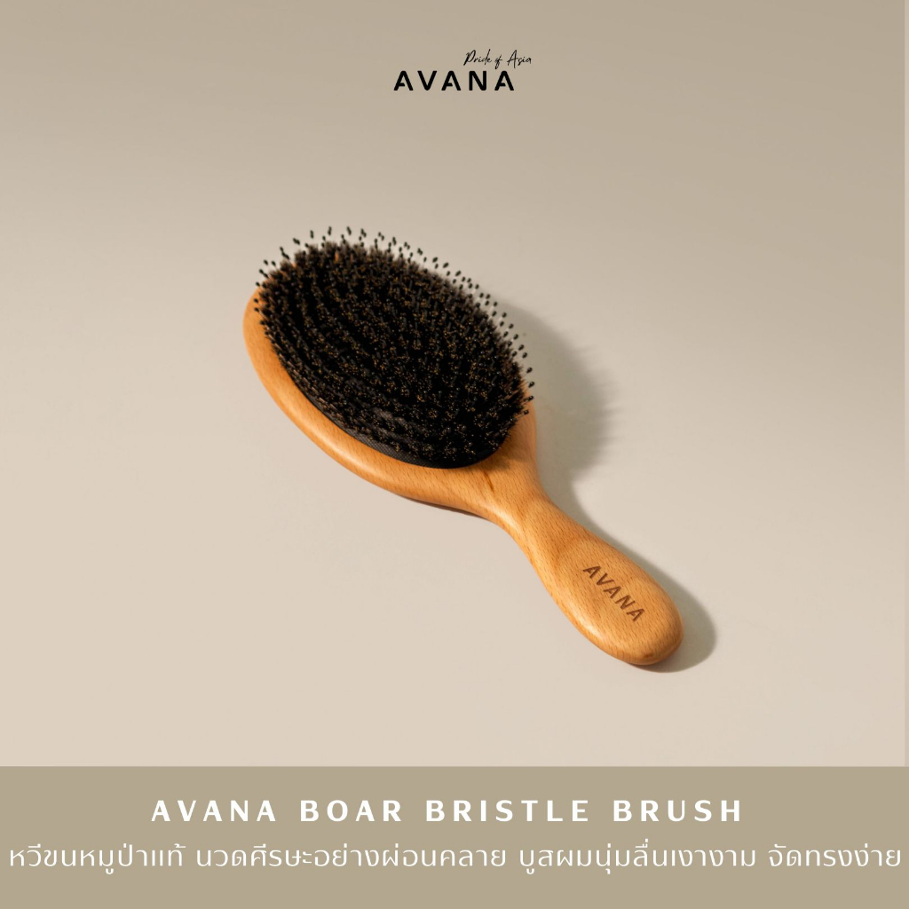 avana-premium-boar-bristle-brush-หวีขนหมูป่า-ผมเงางาม-นุ่มเด้ง-ในพริบตา