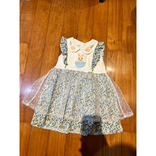 Little Chick Peas girl dress size 3T used like new งานปักจึ้งๆเลยค่ะ ลายกระต่ายน้อยน่ารัก