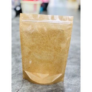 ถุงซิปหน้าใสหลังคราฟ ตั้งได้ (18x26ซม.)50ชิ้น