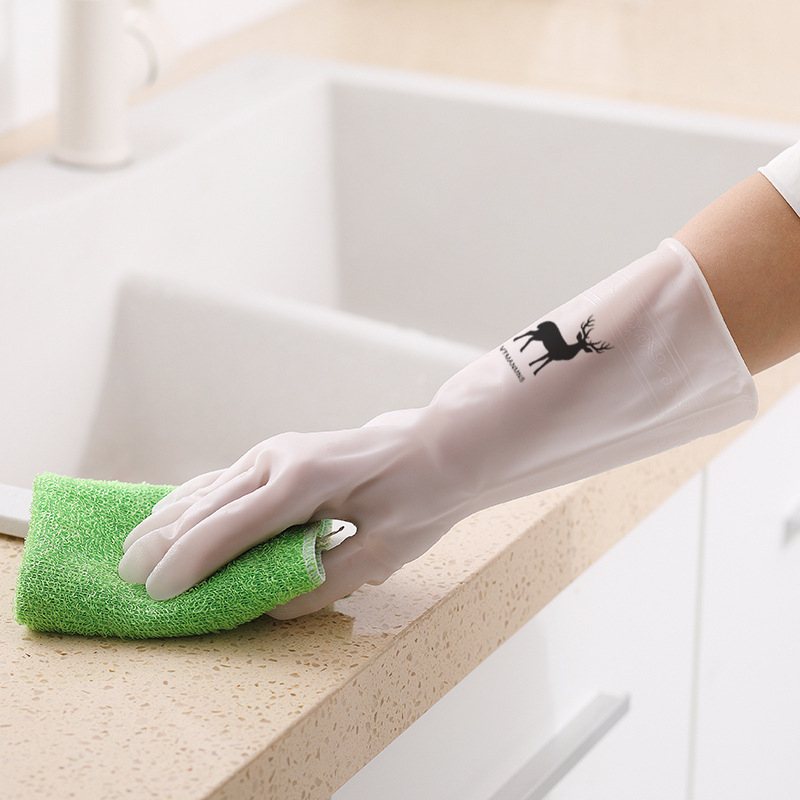 ถุงมือทำความสะอาด-ยางไนไตรล์-ถุงมือสำหรับใช้ในงานครัว-ทำอาหาร-ล้างจาน-ห้องครัว-ห้องน้ำ-รถ-sj1094