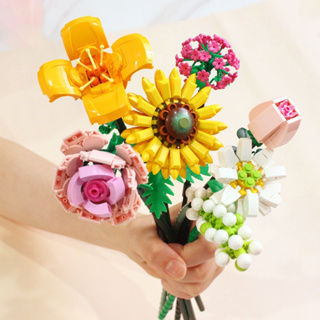 พร้อมส่ง ✅ DIY ช่อดอกไม้อมตะ บล็อกของเล่น ช่อดอกไม้ประดิษฐ์ดอกไม้ตกแต่งดอกไม้ปลอม ช่อดอกไม้ ของขวัญวันเกิด