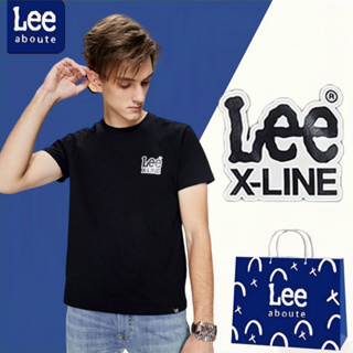 Lee® เสื้อยืดคอกลมแขนสั้น สไตล์พื้นฐาน#Lee ไซส์ใหญเสื้อยืดชายผู้หญิง เสื้อยืดผ้าฝ้ายคู่รัก # สีดำ รุ่น #1109