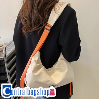 centralbagshop(C1867) กระเป๋าสะพายข้างสีขาว-สายสีส้ม สายสะพายมีที่รองบ่า