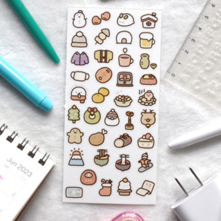 ✔️STICKER✔️ สติ๊กเกอร์ใสฤดูหนาวญี่ปุ่น สติ๊กเกอร์ใสน่ารักๆ PVC สไตล์ญี่ปุ่น ไว้สำหรับ ตกแต่งสมุดไดอารี่สมุดโน๊ตและอื่นๆ