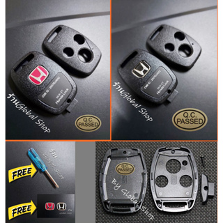 กรอบกุญแจ Honda Key Accord, CRV + โลโก้แดง/ดำ ฮอนด้า 3 ปุ่ม 🔥โค้ด NEWFLIP0000 ลด 80 บาท🔥