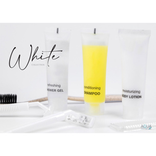 [แพ็คชนิดละ125ชิ้น] รุ่น White W งานหลอด ของใช้ในโรงแรม Amenities Kit ของใช้ในห้องน้ำ ของโรงแรม hotel supplies อเมนิตี้