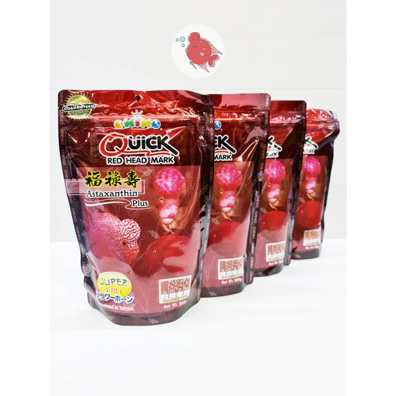 อาหารปลา-ควิกเรด-quick-red-ปริมาณ-500กรัม-สำหรับปลาหมอสี-ปลานกแก้ว-และปลาที่ต้องการเร่งสีสันสวยงาม