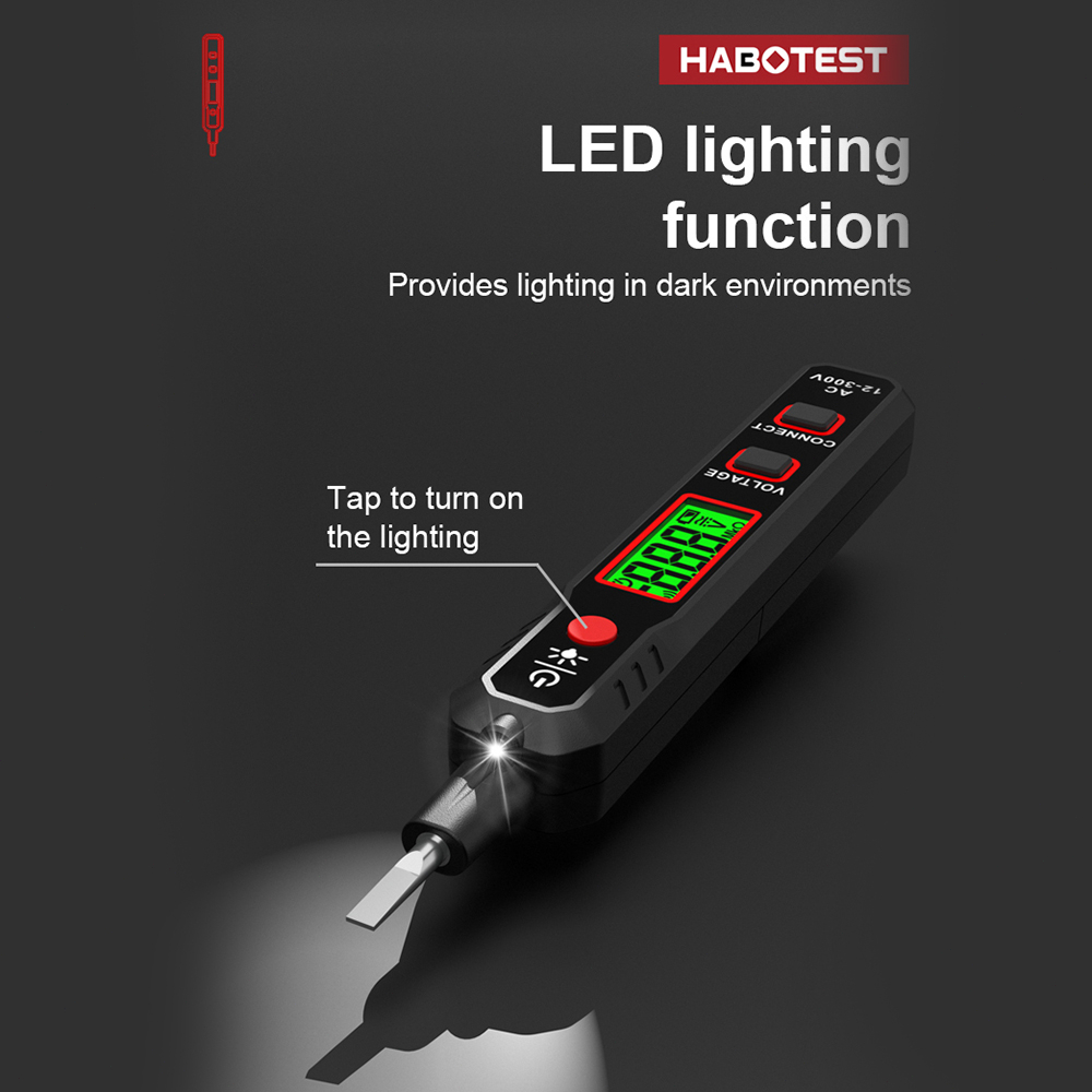 habotest-ht89-เครื่องทดสอบแรงดันไฟฟ้า-ac-12-300v-เครื่องตรวจจับแรงดันไฟฟ้าแบบไม่สัมผัส-non-contact-voltage-tester