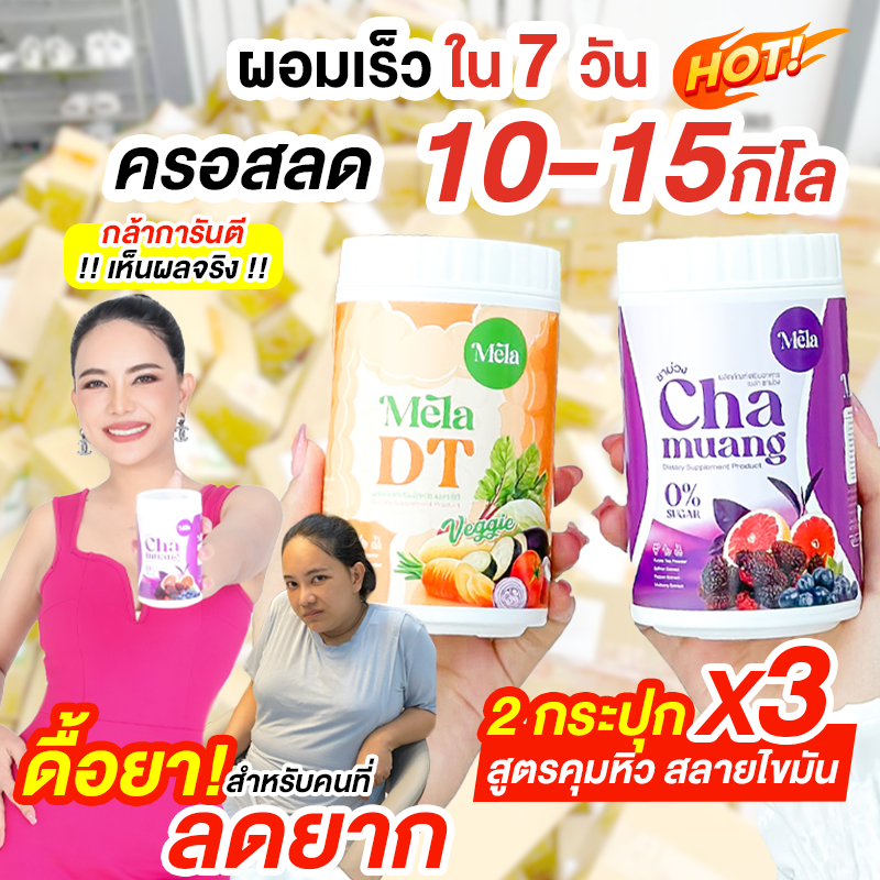 chamuang-วิตามินเร่งผลาญไขมัน-ชาม่วง-1-x-เมล่า-dt-1-ดีท็อก-วิตามินลดอ้วนลดแขนขา