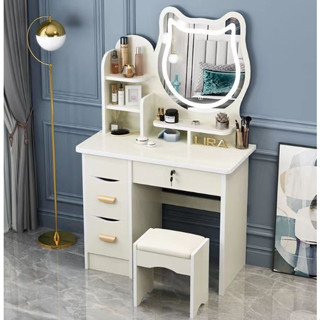 โต๊ะเครื่องแป้ง ที่เก็บอเนกประสงค์ Dressing Table ชุดโต๊ะกระจก ชุดโต๊ะเครื่องแป้ง  ไม้คุณภาพสูง