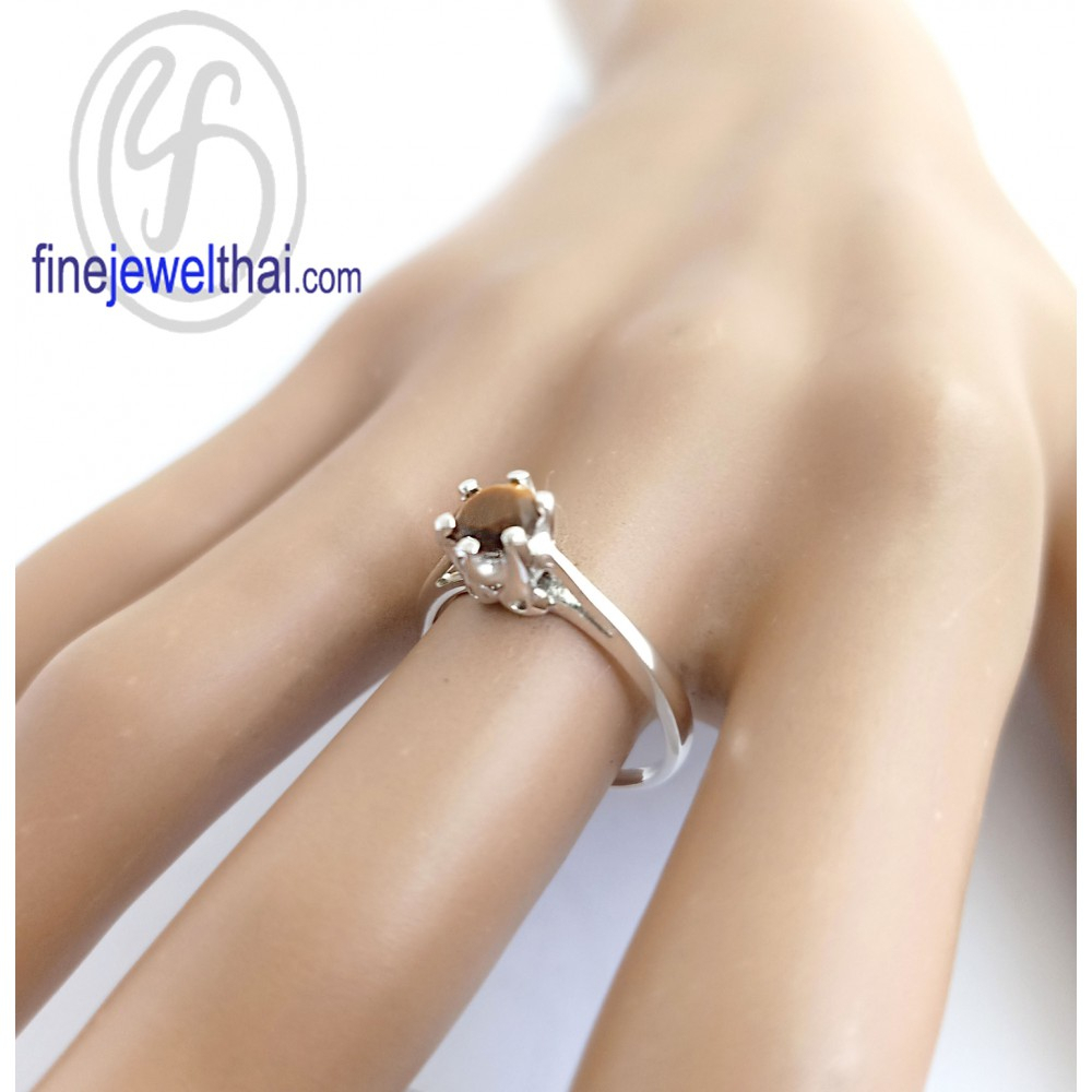 finejewelthai-แหวนไทเกอร์อาย-แหวนเงิน-แหวนพลอยแท้-แหวนประจำเดือนเกิด-r1130te