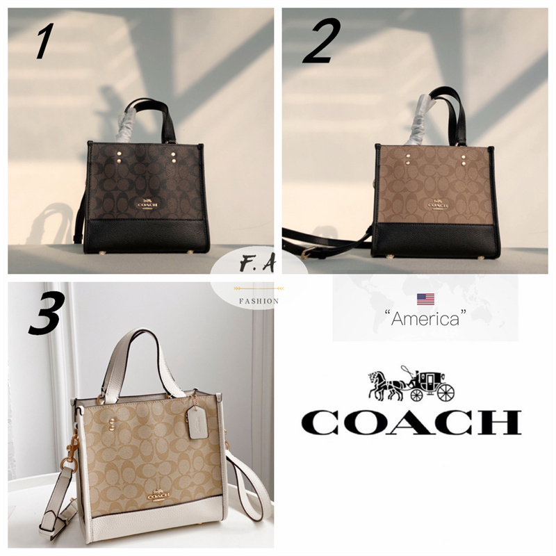 F.A ว่าแท้100% coach แท้ Dempsey Field Tote 22 กระเป๋าหิ้วแนวตั้งขนาด ...