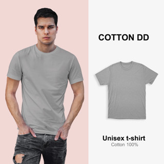 เสื้อยืด สีเทาอ่อน คอกลม เนื้อนุ่มใส่สบาย Unisex t-shirt cotton100% สินค้าพร้อมส่ง