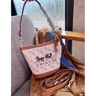 COACH CJ828 DAKOTA BUCKET BAG WITH HORSE AND CARRIAGE PRINT