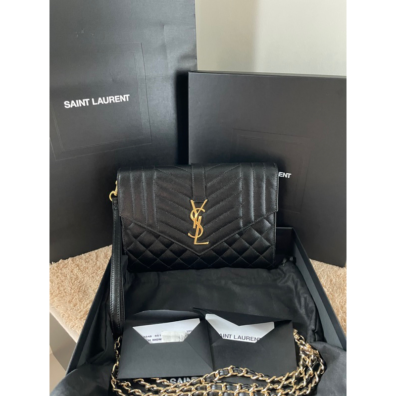 Ysl clutch 8 Y.23ghw like new Shopee Thailand