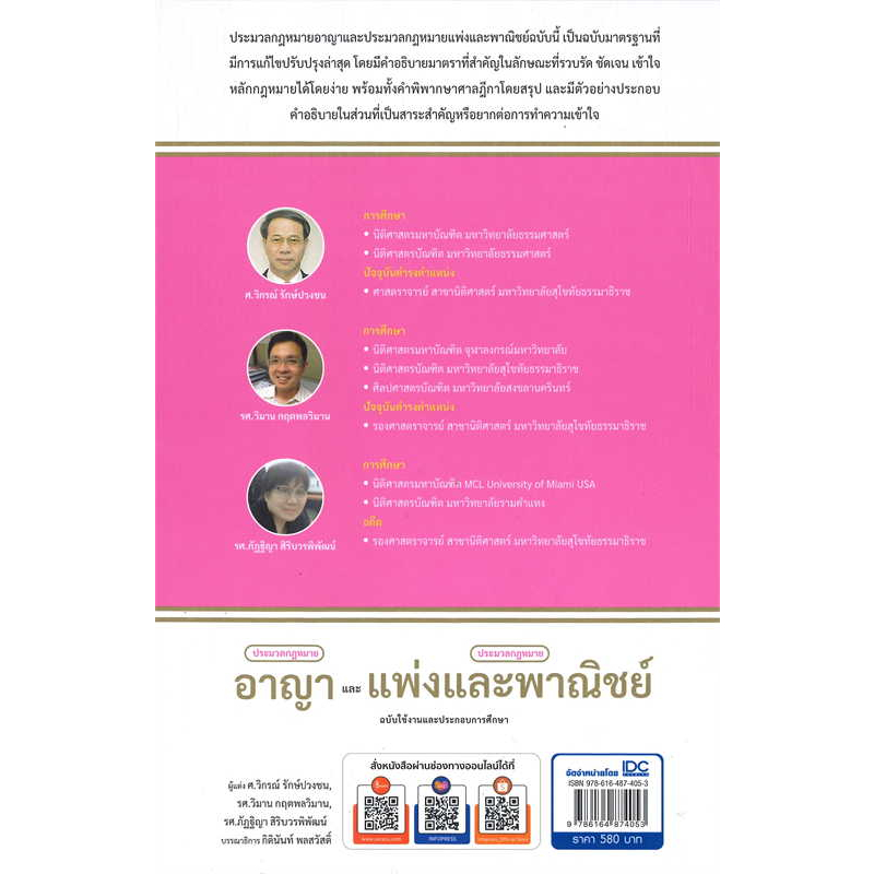 หนังสือกฏหมาย-ประมวลกฎหมายอาญา-และประมวลกฎหมายแพ่งและพาณิชย์-ผู้เขียน-รองศาสตราจารย์วิกรณ์-รักษ์ปวงชน