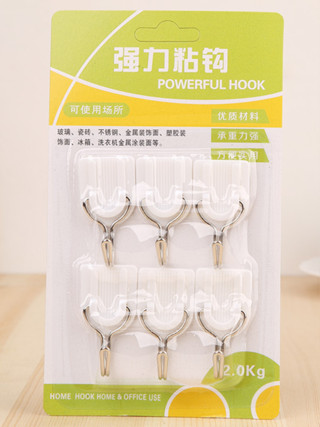 🏠LIFE🏠 6 ตัว ตะขอติดผนัง ตะขออเนกประสงค์ ติดกำแพง ติดเพดาน ตะขอแขวน ตะขอแปะผนัง ตะขอแขวนติดผนัง ตะขอติดผนัง