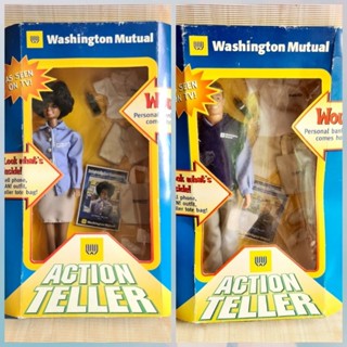 Vintage IOB Washington Mutual Bank Action teller doll ขายตุ๊กตา Washington Mutual Bank action สินค้าใหม่ กล่องมีรอยบุบ