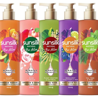 (5 สูตร) Sunsilk Natural Bio Active Shampoo ซันซิล เนเชอรัล ไบโอแอค ทีฟ แชมพู 380 มล.
