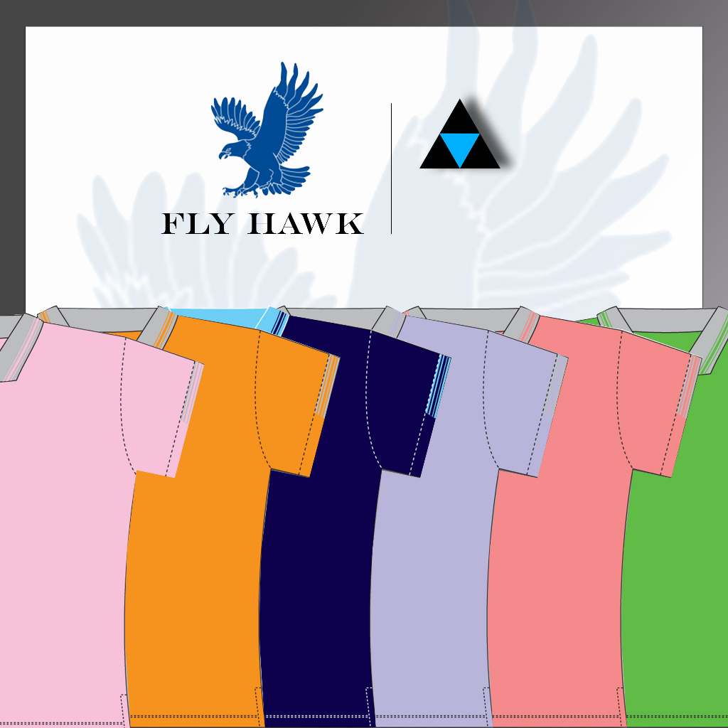 เสื้อโปโลหญิง-เสื้อคอปกแขนสั้น-เสื้อโปโลสีพื้น-fly-hawk-flyhawk-รุ่น-a354-ของแท้-100