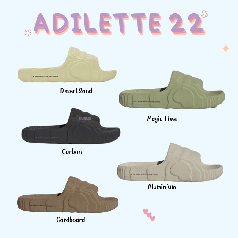 บางกอกสปอต-adidas-adilette-22-รองเท้าแตะสไลด์ผู้ชายผู้หญิงนุ่มกันน้ำบ้านรองเท้าแตะรองเท้าแตะ6สีผู้ชายรองเท้าแตะผู้หญิงร