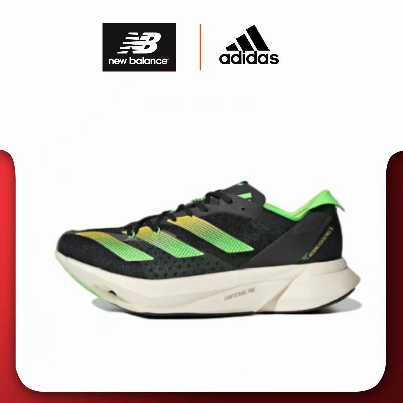 adidas-adizero-pro-3-black-green-style-running-shoes-authentic-100