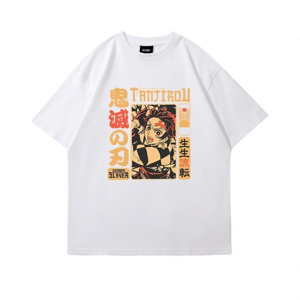 ฤดูร้อนใหม่-demon-slayer-คู่แขนสั้นเสื้อยืดผู้ชายและผู้หญิงเสื้อผ้า-kamado-nezuko-ฝ้าย-ins