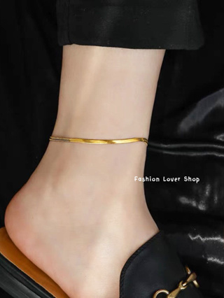 สร้อยข้อเท้าสีทอง สร้อยข้อเท้า สร้อยข้อเท้าสำหรับผู้หญิง Anklet สร้อยข้อเท้าแฟชั่น สร้อยข้อเท้าสแตนเลส เรียบหรู