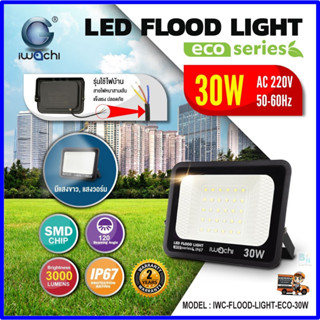 IWACHI สปอร์ตไลท์ LED 220V โคมไฟ LED โคมไฟสปอร์ตไลท์ LED 30W 50W 100W 200W โคมฟลัดไลท์ Spotlight LED โคมไฟกลางแจ้ง