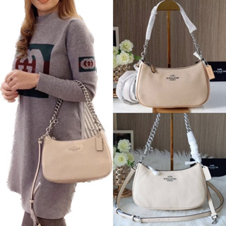 🎀 (สด-ผ่อน) กระเป๋า ขนาด 9.5 นิ้ว สีขาว CE556 / Beige CA173 อะไหล่เงิน Teri Shoulder Bag