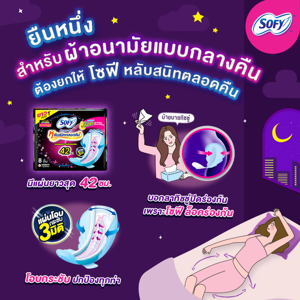 กลางคืน-sofy-ultra-slim-night-โซฟี-ผ้าอนามัย-สำหรับกลางคืน-มีปีก-29-33-35cm