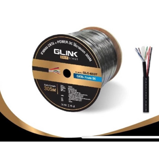 GLINK GLG6007 cat6 Gold series, UTP Outdoor w/Power Wire Cable Double Jacket, Black Color, 305M/Roll in Box