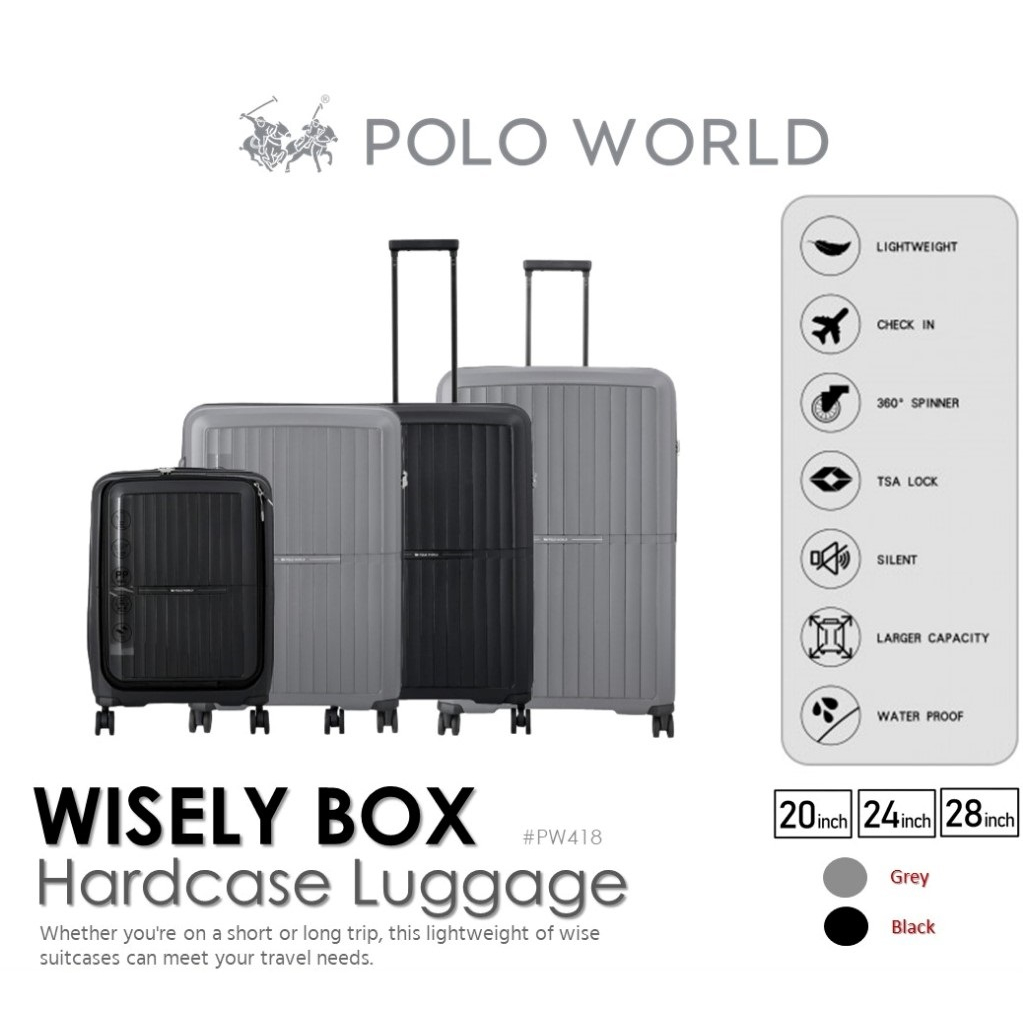 POLO WORLD PW418 Wisely Tanker Hardcase Luggage 2 Shopee Thailand