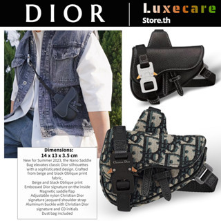 ดิออร์👜Dior NANO Men/Saddle Bag ผู้ชาย/กระเป๋าข้าง/กระเป๋าสะพายข้าง/กระเป๋าสะพายข้าง/Mini 1