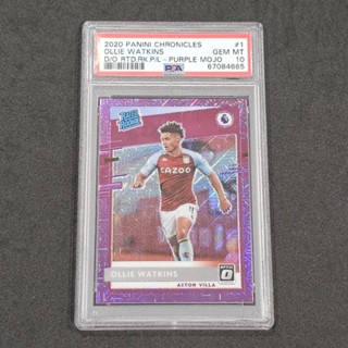 การ์ดเกรด​ Ollie Watkins RC​ Purple​ MOJO PSA10